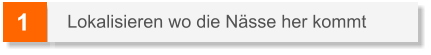 1 Lokalisieren wo die Nässe her kommt